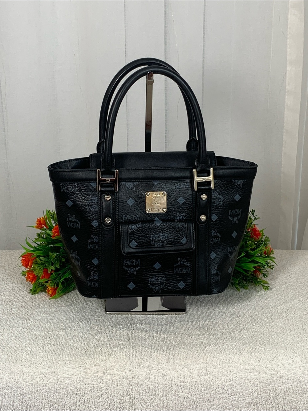 GUC MCM Black Small Tote Bag